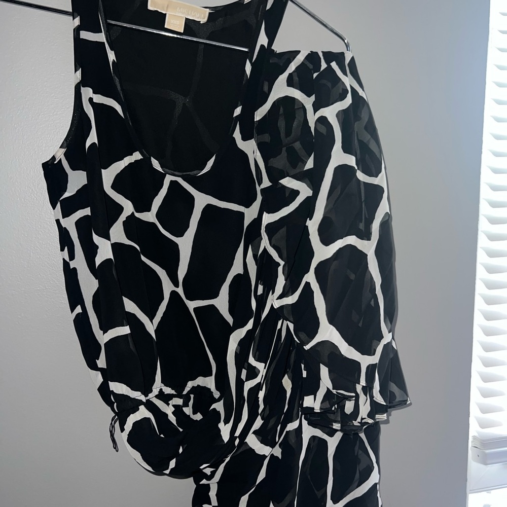 Michael Kors Black and White Floor Length Dress
